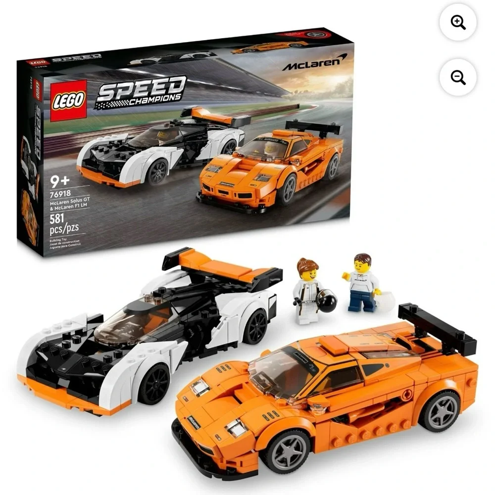 Lego Speed Champions McLaren Orange and White Race Cars